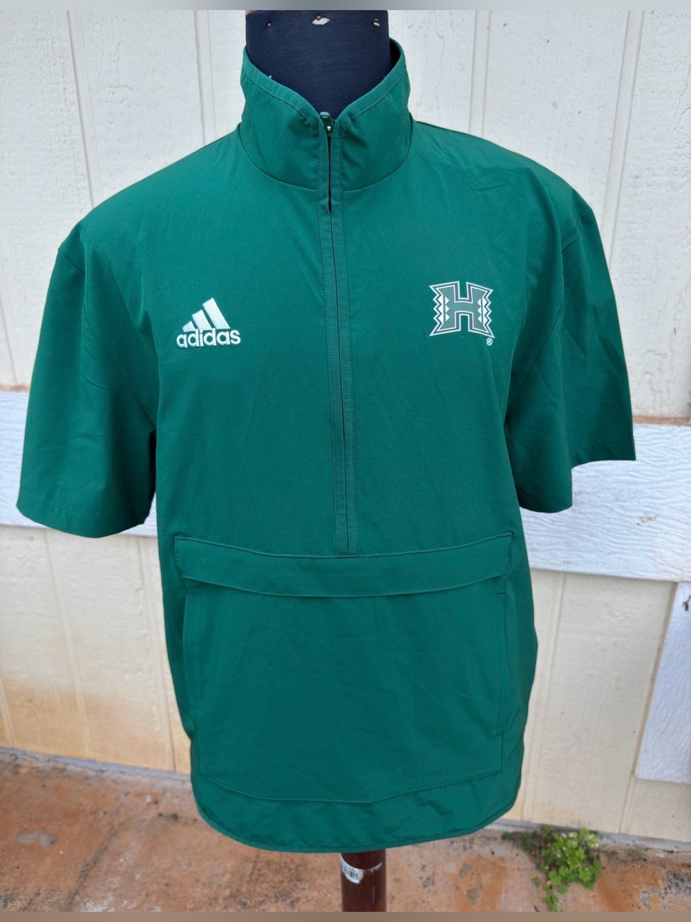 New University Of Hawaii Rainbow Warriors Adidas Men’s M 1/4 Zip Jacket Green